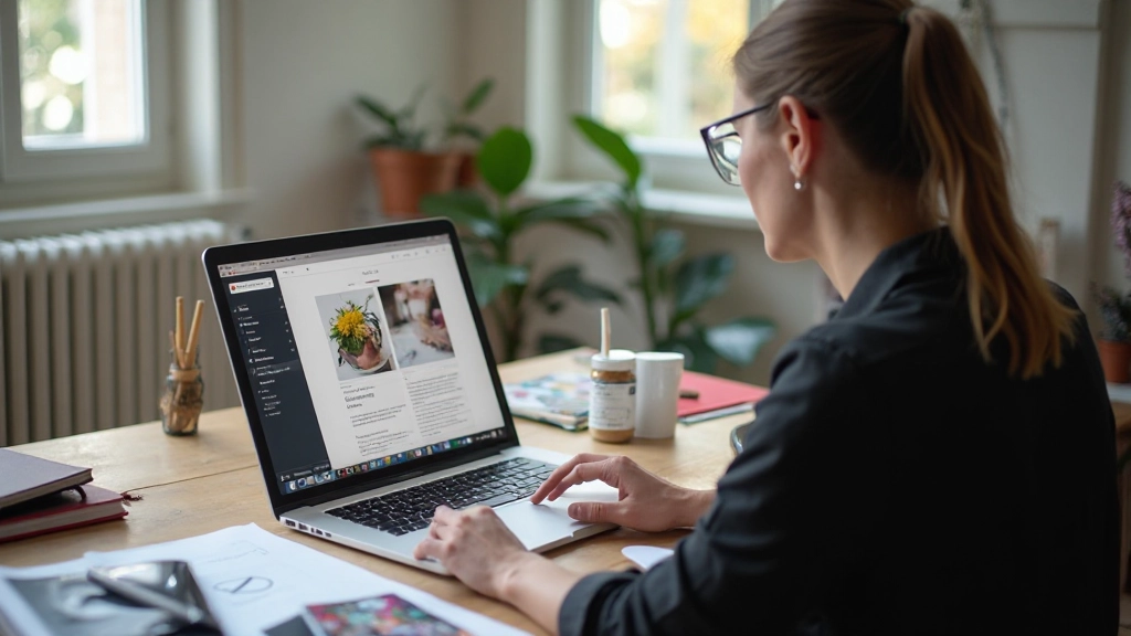 Portfolio webdesign proces op laptop scherm