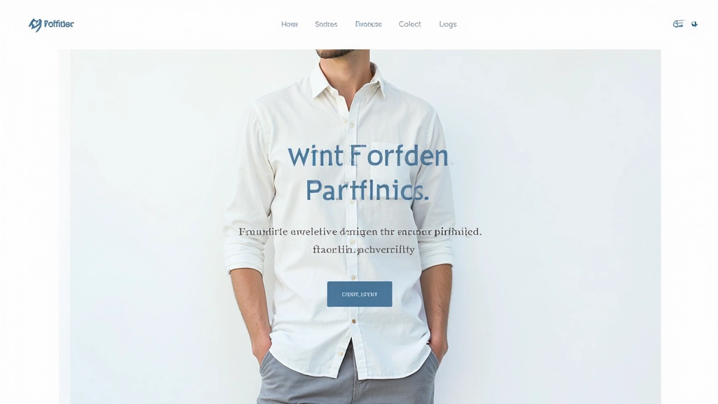 Minimalist portfolio website homepage design met schoon typografie en zachte kleurenpalet